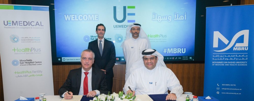 Mohammed Bin Rashid University Of Medicine And Health Sciences Signs A Memorandum Of Understanding With United Eastern Medical Services To Train Medical Students At Danat Al Emarat Hospital, HealthPlus Network Of Specialty Centers And Moorfields Eye Hospital In Abu Dhabi